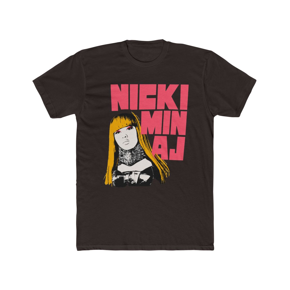 Y2K Nicki Minaj Black Stretch Graphic Tee Singer Fan Merch Slim T Shirt Size L - alternate angle 3, merchandise