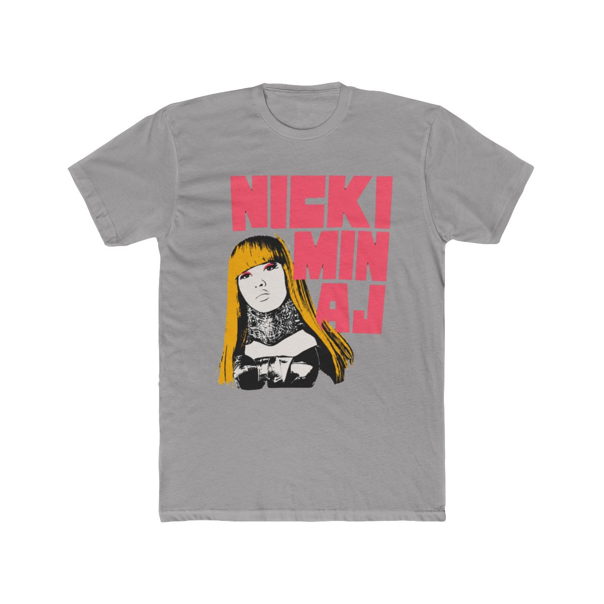 Y2K Nicki Minaj Black Stretch Graphic Tee Singer Fan Merch Slim T Shirt Size L - alternate angle 2, merchandise