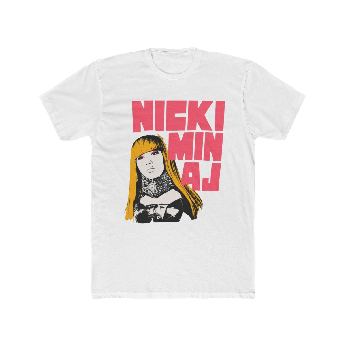 Y2K Nicki Minaj Black Stretch Graphic Tee Singer Fan Merch Slim T Shirt Size L - Official T-Shirts merchandise